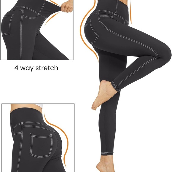 G4Free Yoga Leggings with Pockets High Waisted Workout Legging for Athletic XL - Picture 3 of 16